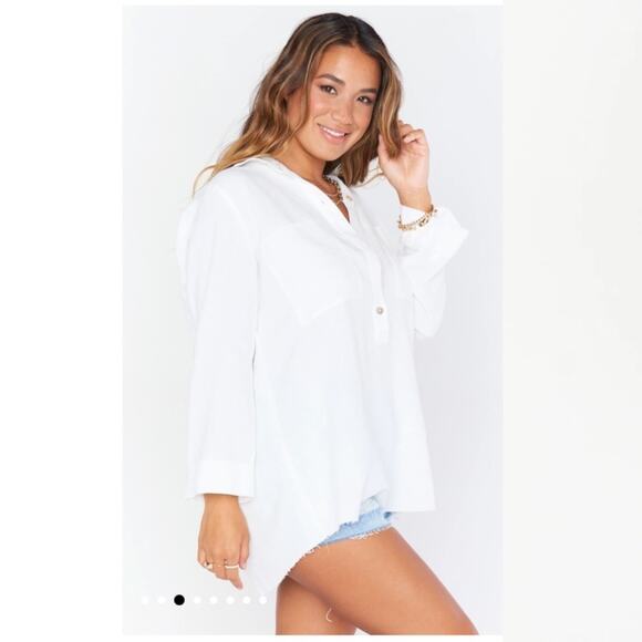 Show Me Your Mumu SMYM white Stayton long sleeve tunic top NEW SMALL - Picture 5 of 9